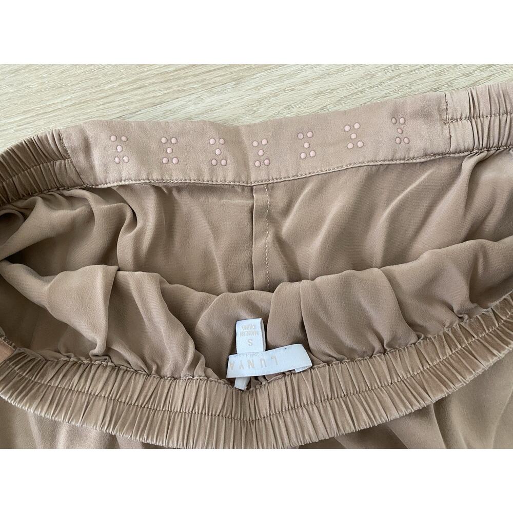 Lunya Washable Silk Tulip Back Pajama Set S Otium Tan Luxury Loungwear Comfy - Picture 7 of 16